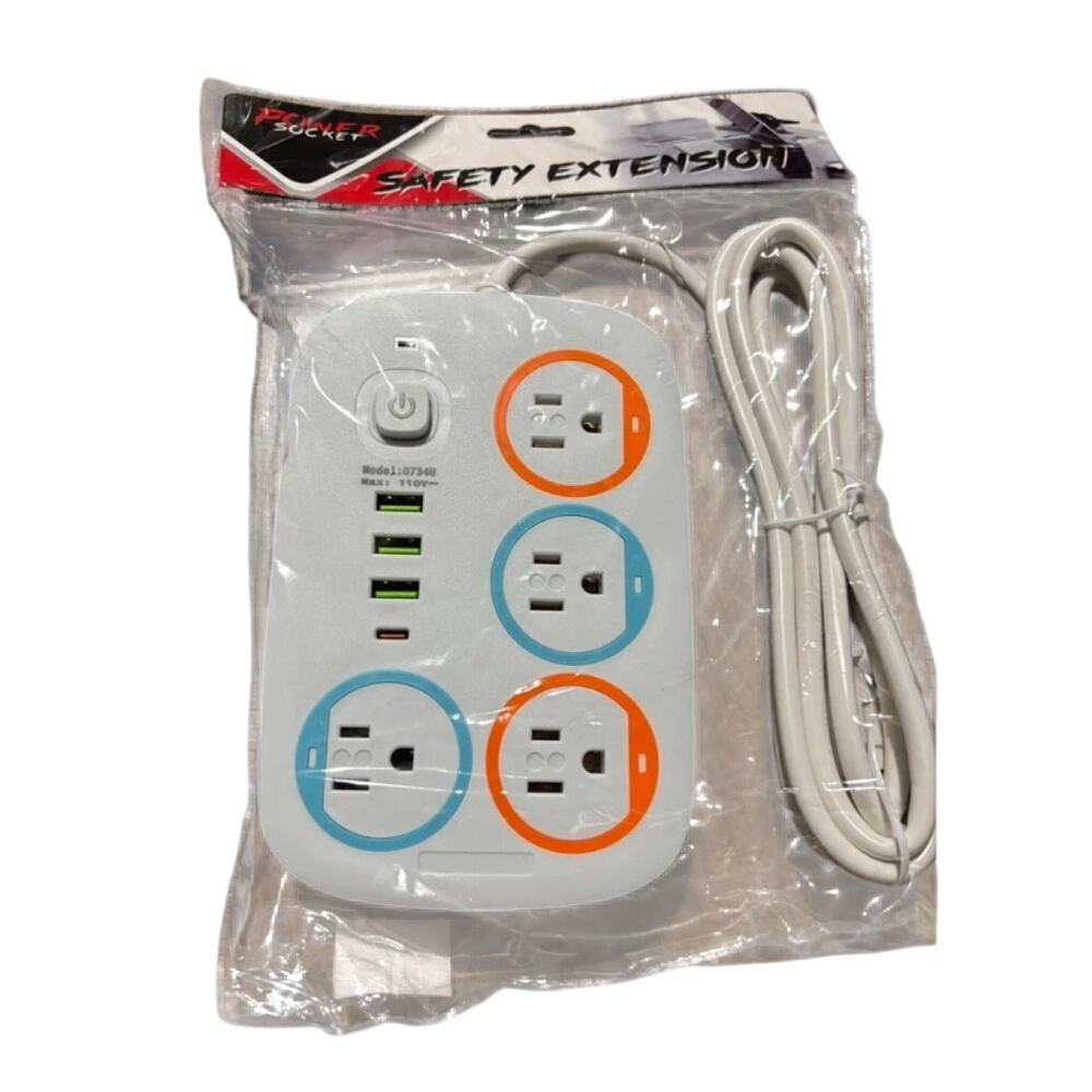 2pk Outlet Power Strip Extension Cord USB Charging Ports Surge Protector New